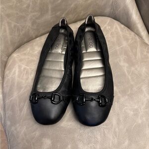 Me Too Black Loafers with Buckle Detail